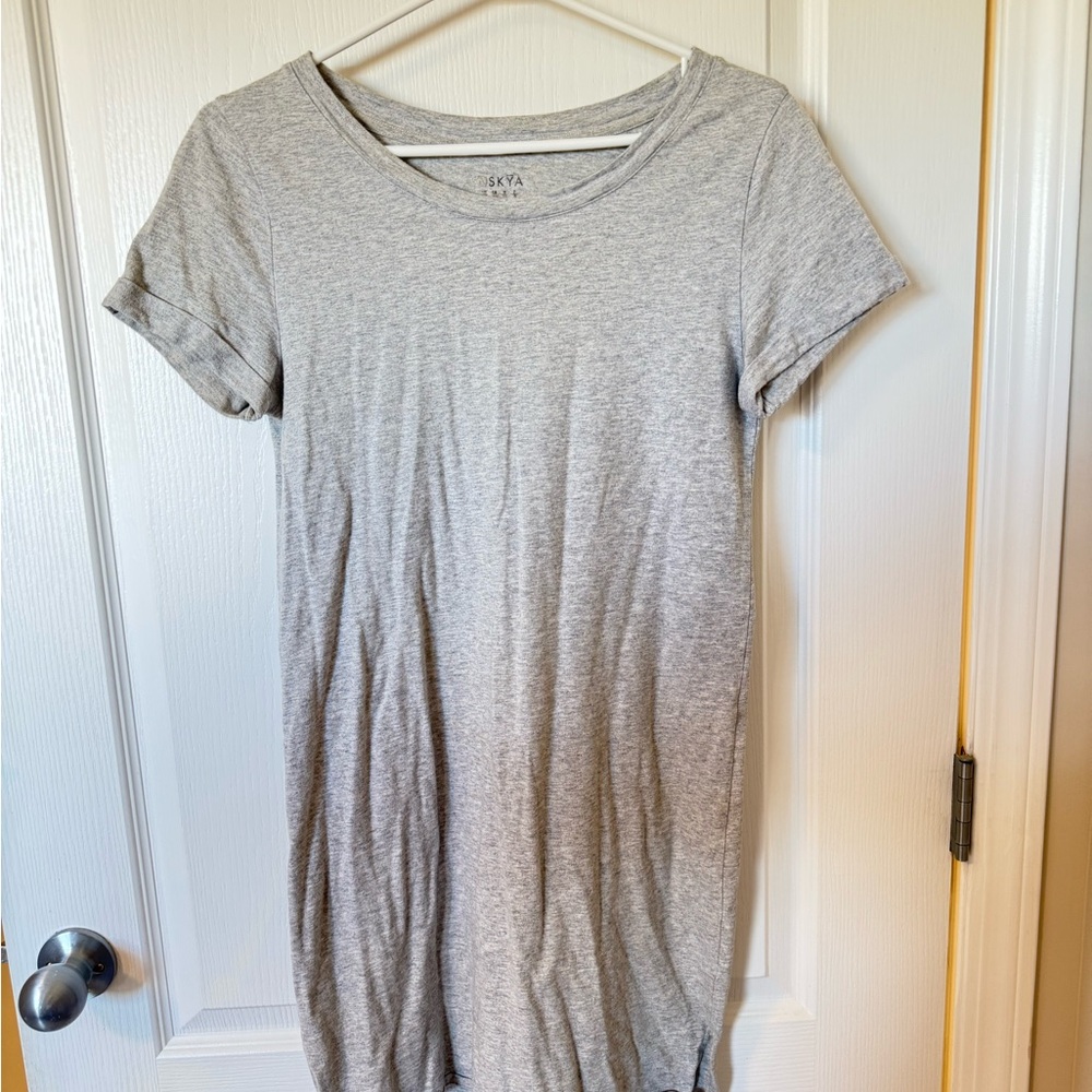 Gray Short Sleeve Maxi Dress